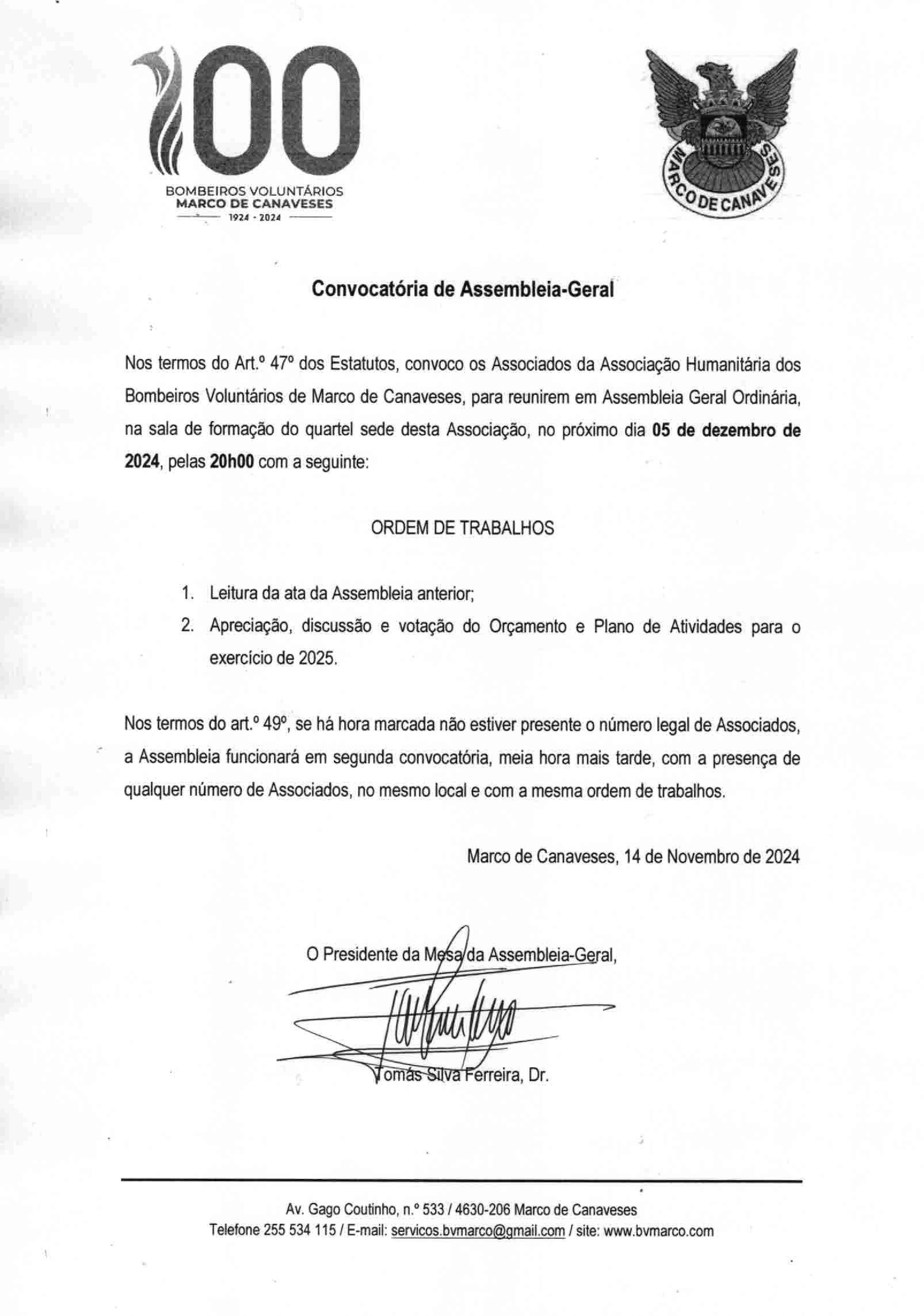 Assembleia Geral Geral Ordinária 2024